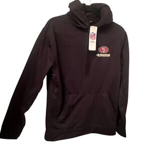 San Francisco 49ers Dunbrooke NWT Logo Pullover Hoodie - Black. Mens Medium